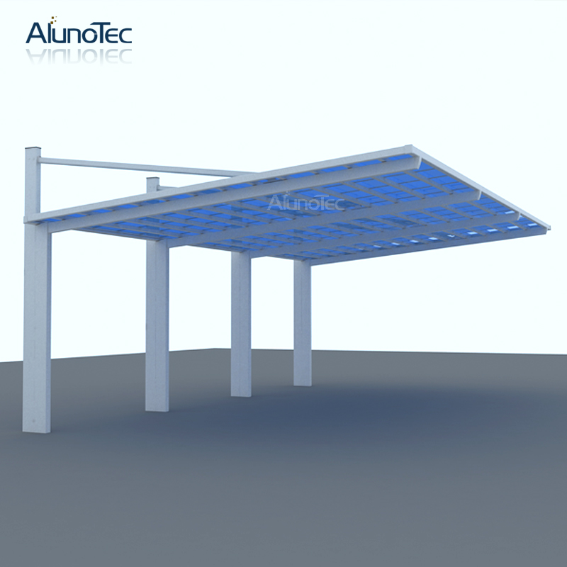 Abri de voiture en porte-à-faux en aluminium de conception unique, abri de jardin de patio pour villa