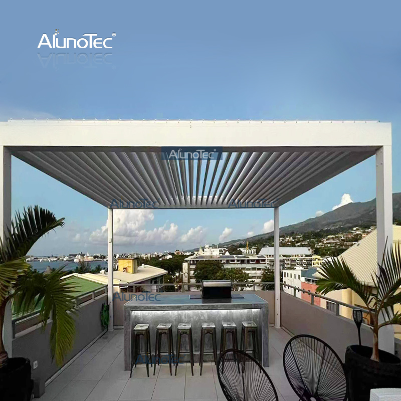  AlunoTec PergoLux Installation Toit à persiennes motorisées Pergola à persiennes de 12 pi x 20 pi pour devis