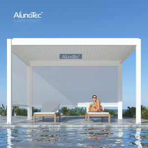 AlunoTec vente en gros manuel ouverture fonctionnelle toit auvent de jardin auvent persienne en aluminium Pergola Gazebo