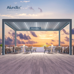 AlunoTec DIY Pergola à persiennes Système réglable électrique Persienne automatique Toit d'ouverture de patio