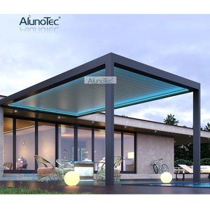 Kits de pergola de toit à persiennes réglables extérieurs motorisés en aluminium personnalisés