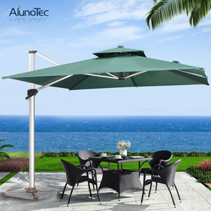 Patio en porte-à-faux pour parasol d'extérieur avec inclinaison et système de rotation à 360 degrés - Base croisée