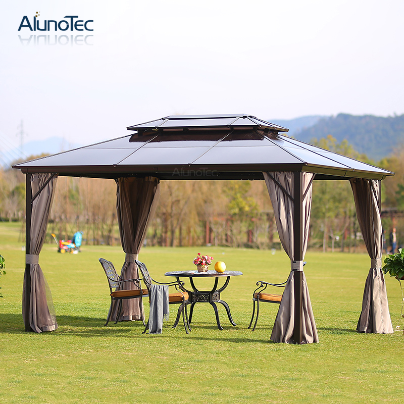 Tente de belvédère en aluminium de jardin de patio extérieur en polycarbonate