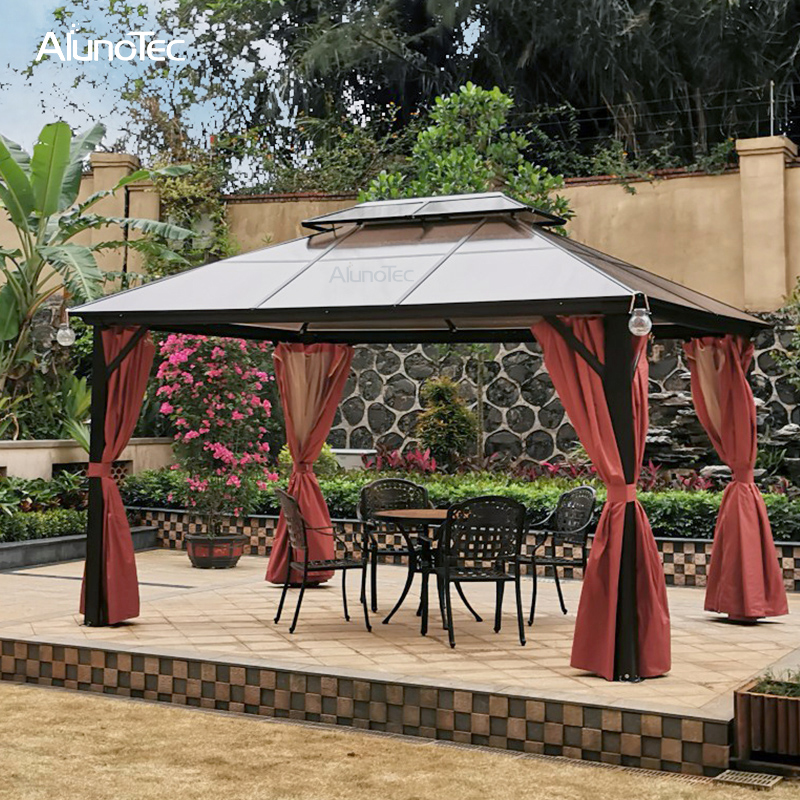 Tente de belvédère en aluminium de jardin de patio extérieur en polycarbonate
