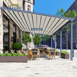 Gazebo électrique pergola étanche, auvent rétractable de 6m pour patio