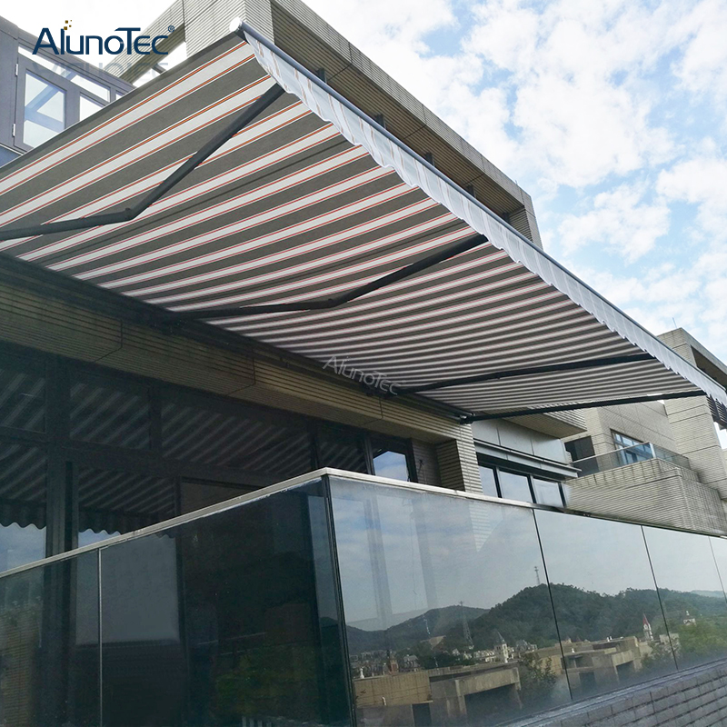 AlunoTec motorisé Vertical rideau Cassette auvent rétractable extérieur parasol couverture boîte fenêtre bras pliant auvents 