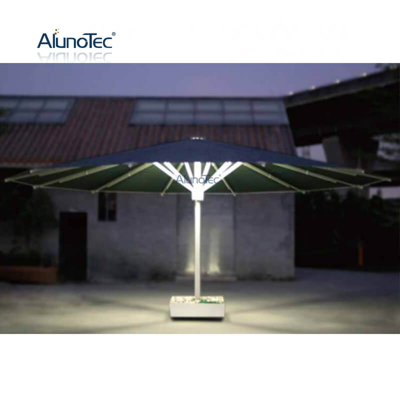  Parapluie en tissu imperméable ombrage Gazebo Pergola Parasols Parasols de patio avec lumière LED