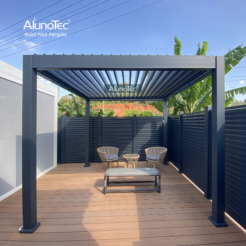 Prix ​​de gros d'usine Gazebos persiennes motorisées toit à persiennes réglable maison de vacances pour jardin
