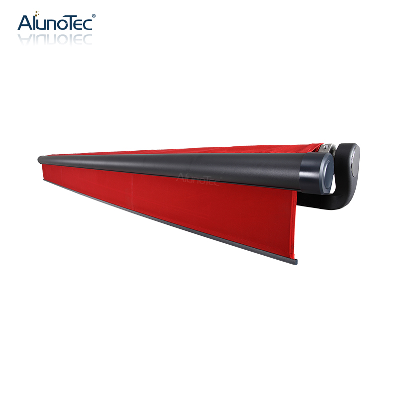 AlunoTec motorisé Vertical rideau Cassette auvent rétractable extérieur parasol couverture boîte fenêtre bras pliant auvents 