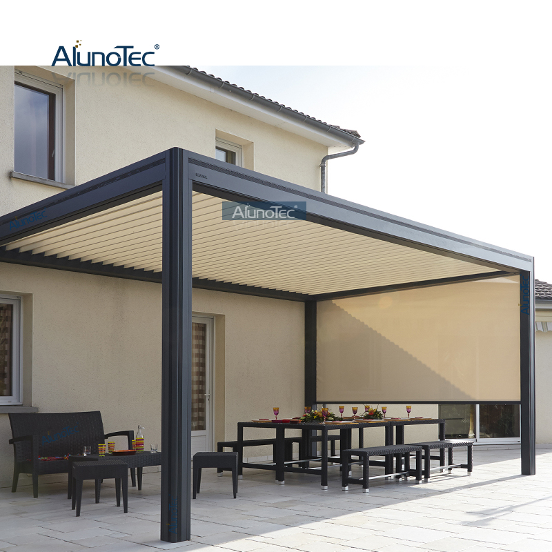 AlunoTec – auvent étanche pour espace de vie extérieur, pergola en aluminium, kits de belvédère de toit à persiennes bioclimatiques 