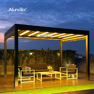 Personnalisez l'auvent rétractable en polycarbonate motorisé pour l' extérieur - Achetez des auvents rétractables, un auvent en polycarbonate,  un auvent de gazebo sur Aluminium Pergola-AlunoTec